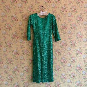 ASOS Green Sequin Backless Midi Dress Sz 4